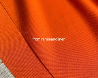 silk fabric, brilliant orange silk cotton blend fabric, half yard by 44" wide, EASY to FADE