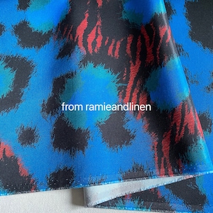 silk fabric, animal print, heavy silk cotton blend twill fabric, half yard by 45&quot; wide