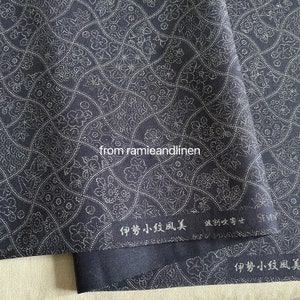 Japanese cotton fabric, traditional sashiko pattern print cotton fabric, sevenberry, half yard by 42&quot; wide