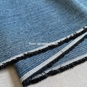 Japanese cotton fabric, yarn dyed slim herringbone pattern weaved, cotton linen blend fabric, half yard by 46&quot; wide
