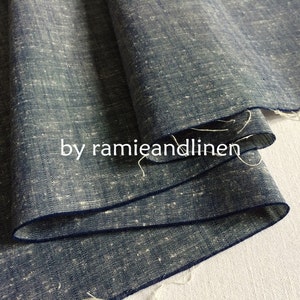 Japanese cotton linen fabric, vintage style denim yarn dyed cotton linen fabric, half yard by 46&quot; wide
