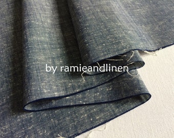 Japanese cotton linen fabric, vintage style denim yarn dyed cotton linen fabric, half yard by 46&quot; wide