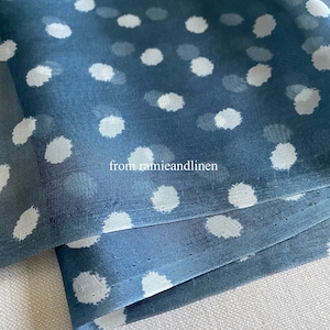 silk fabric, white hand painting style dots print, silk chiffon fabric, half yard by 43" wide