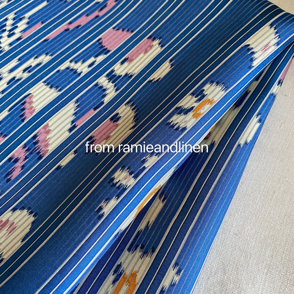 Silk Fabric Silk Twill Fabric Stripes Pattern Print Mulberry Etsy