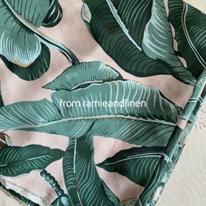 Silk fabric, green leaves print, silk crepe de chine fabric, half yard by 54&quot; wide