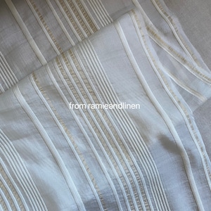silk fabric, yarn dyed light golden stripes weaved,  silk cotton blend fabric, half yard by 54&quot; wide