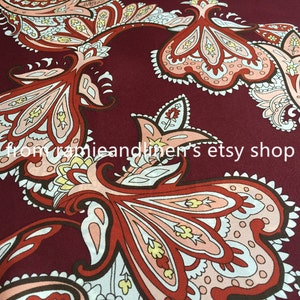 silk fabric, double georgette mulberry silk fabric, paisley print, dress fabric, scarf fabric, half yard by 44&quot; wide