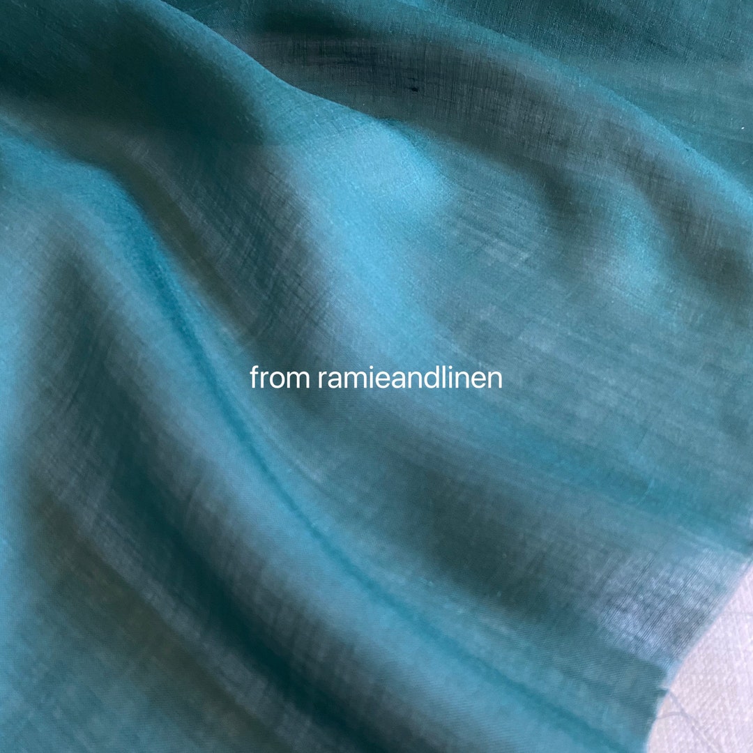 Tecido Rami Ramie Fabric, Solid Color Light Weight, Dark Green High Count Ramie ...