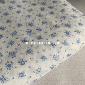 Japanese cotton fabric, elegant mini flowers print on jacquard weaved cotton fabric, half yard by 44&quot; wide