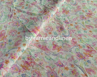 SWEET, Japanese cotton fabric, mini floral print crinkle cotton blend fabric, half yard by 44" wide
