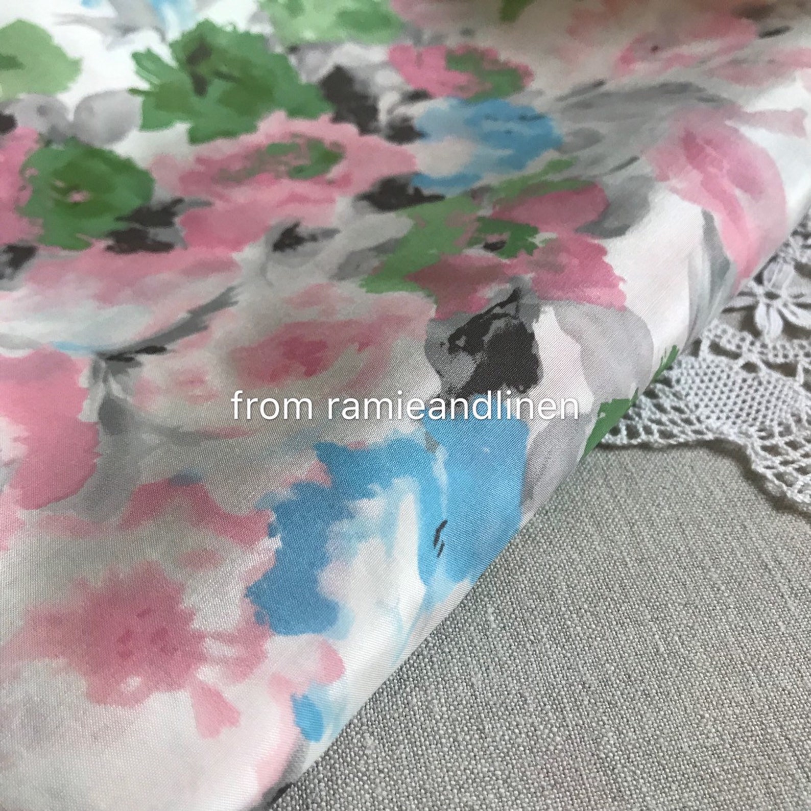 Silk Fabric Floral Print Silk Cotton Blend Fabric Dress Etsy