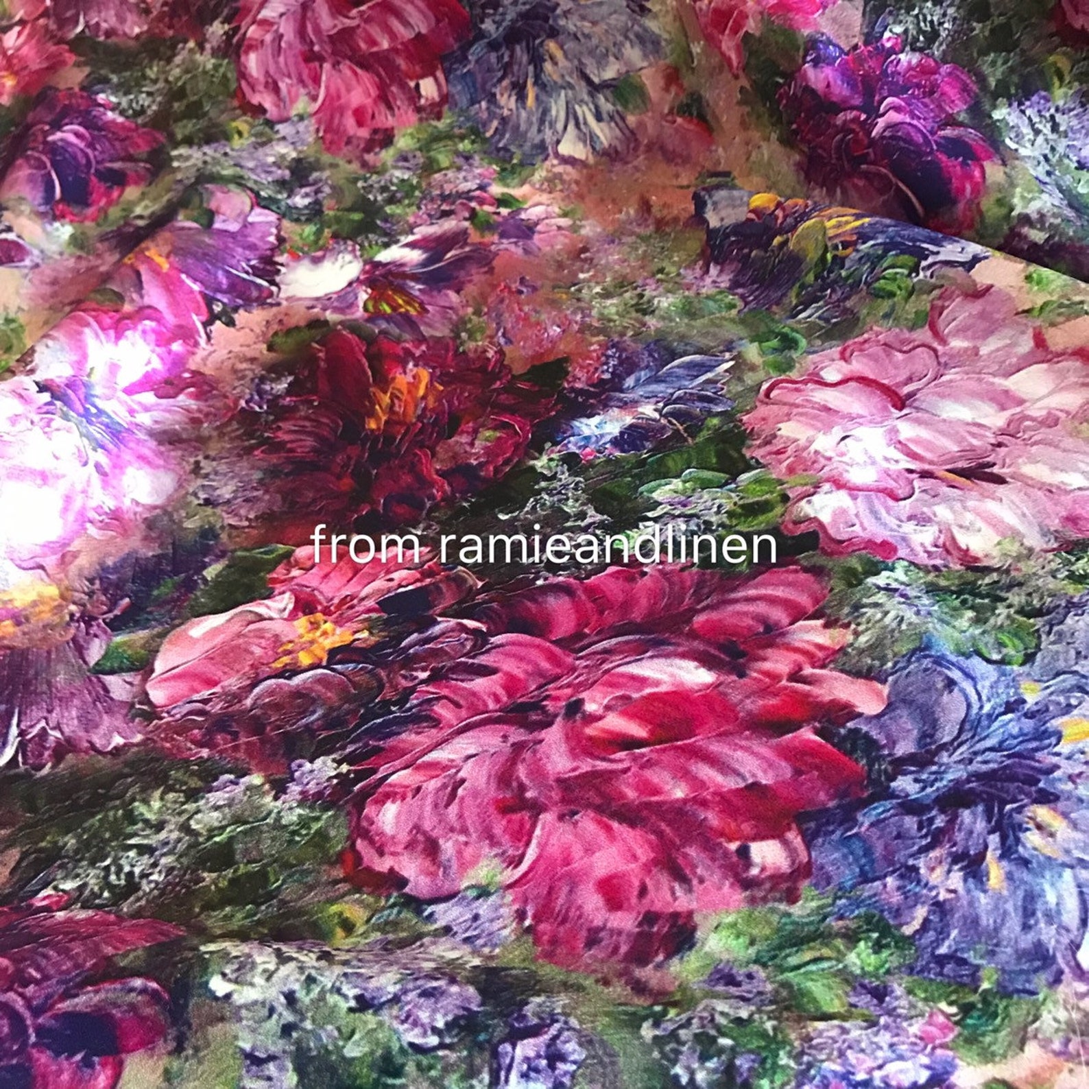 Silk Fabric 16m/m Digital Printing Silk Fabric Oil Painting Etsy
