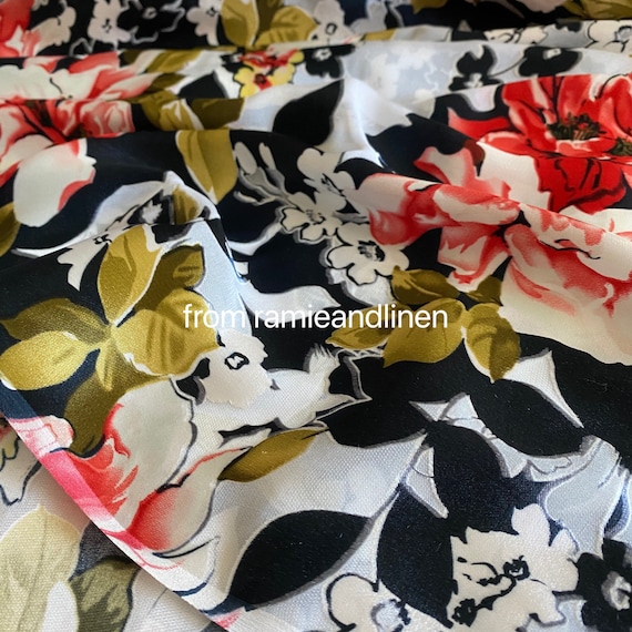 silk fabric, floral print silk burnout fabric, half yard by 54" wide