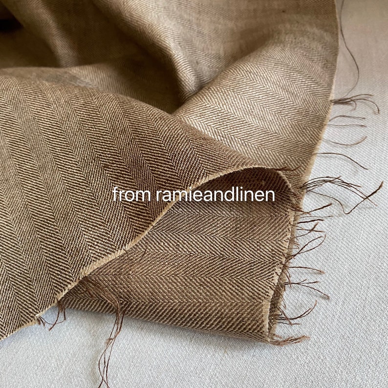 Linen Fabric Yarn Dyed Herringbone Weaved Linen Fabric Half Etsy