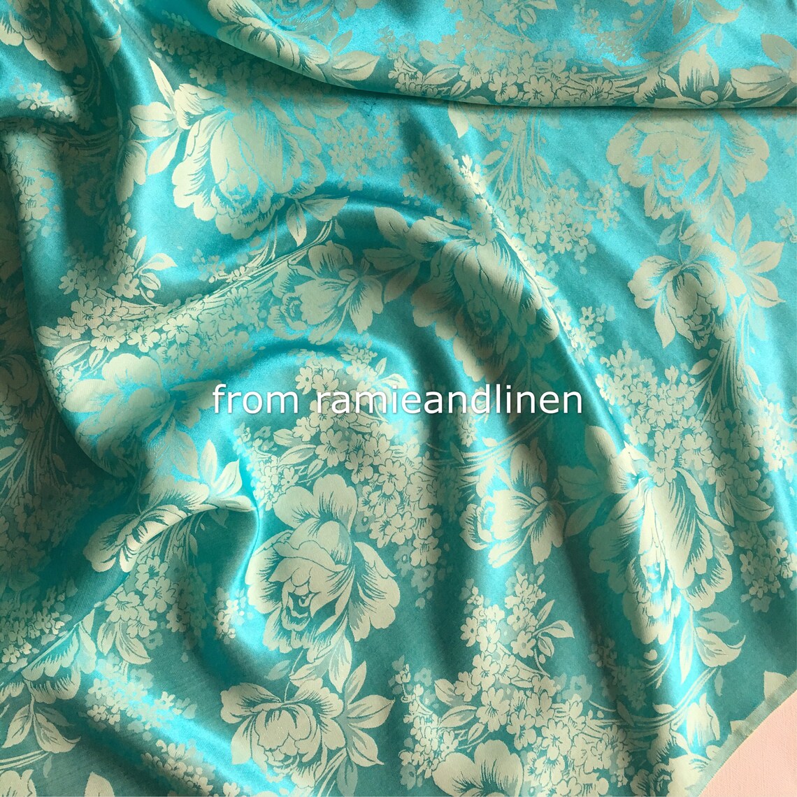 Silk Fabric Floral Jacquard Weaved Silk Rayon Blend Fabric Etsy