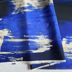 Silk fabric, digital print, brush painting pattern print, elastic silk crepe de chine fabric, half yard by 40&quot; wide