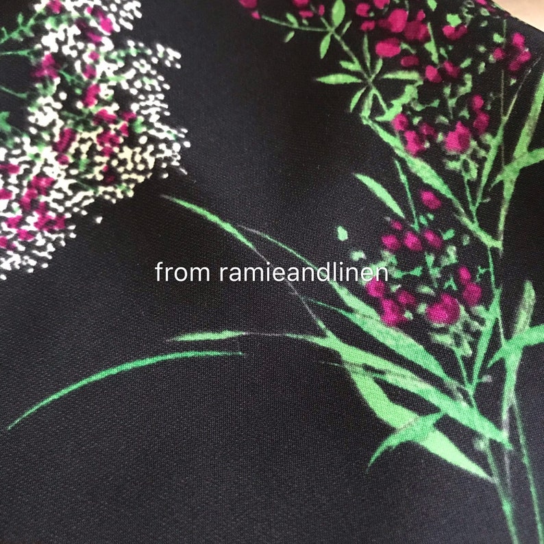 silk rayon blend fabric doublefancy crepe georgette last piece 54 by 54 wide blurry floral bouquet print drapes well
