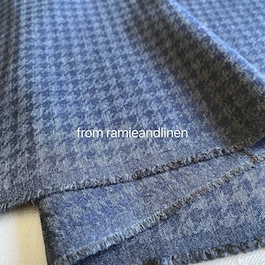 Japanese cotton fabric, yarn dyed, houndstooth check/plaid weaved cotton fabric, half yard by 44&quot; wide