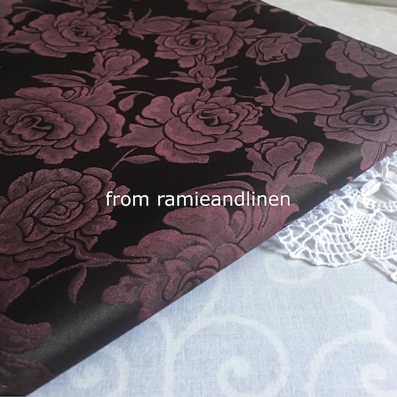 silk fabric, 28m/m heavy silk damask fabric, 100% silk brocade rose fabric, half yard by 58" wide