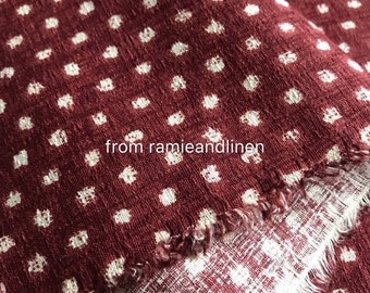 Japanese cotton fabric,  japanese traditional dots print slub cotton fabric,  half yard by 58" wide