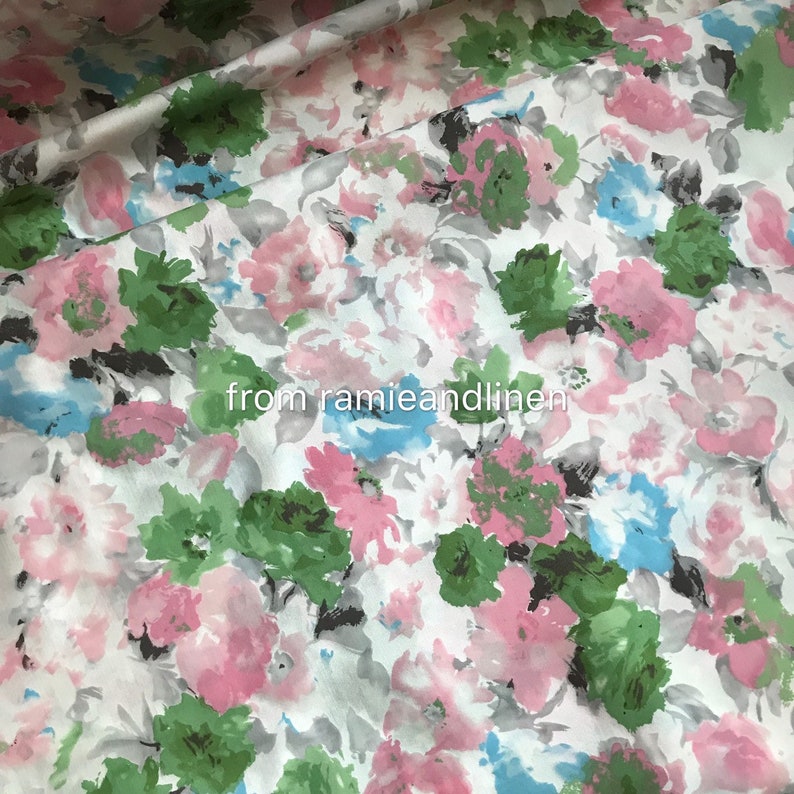 Silk Fabric Floral Print Silk Cotton Blend Fabric Dress - Etsy