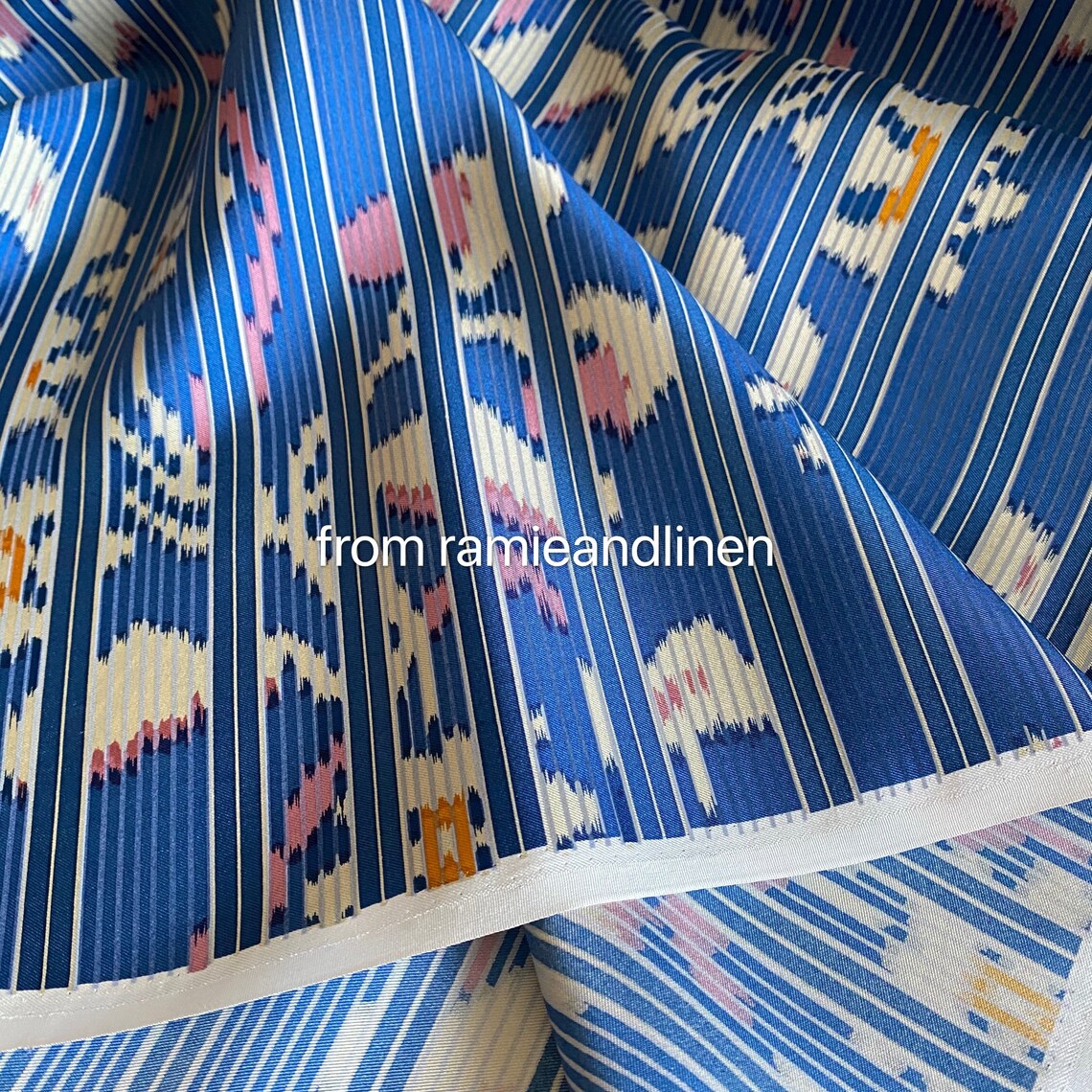 Silk Fabric Silk Twill Fabric Stripes Pattern Print Mulberry Etsy