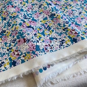 Japanese cotton fabric, liberty made in Japan, mini flower print fine cotton fabric, half yard by 44&quot; wide