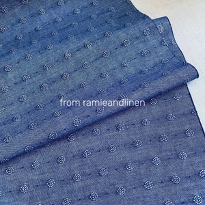 Japanese fabric, yarn dyed, little balls jacquard weaved denim cotton fabric, half yard by 47&quot; wide