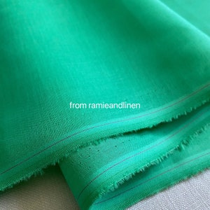 ramie fabric, solid color, green, light weight, high count ramie fabric, half yard by 54&quot; wide