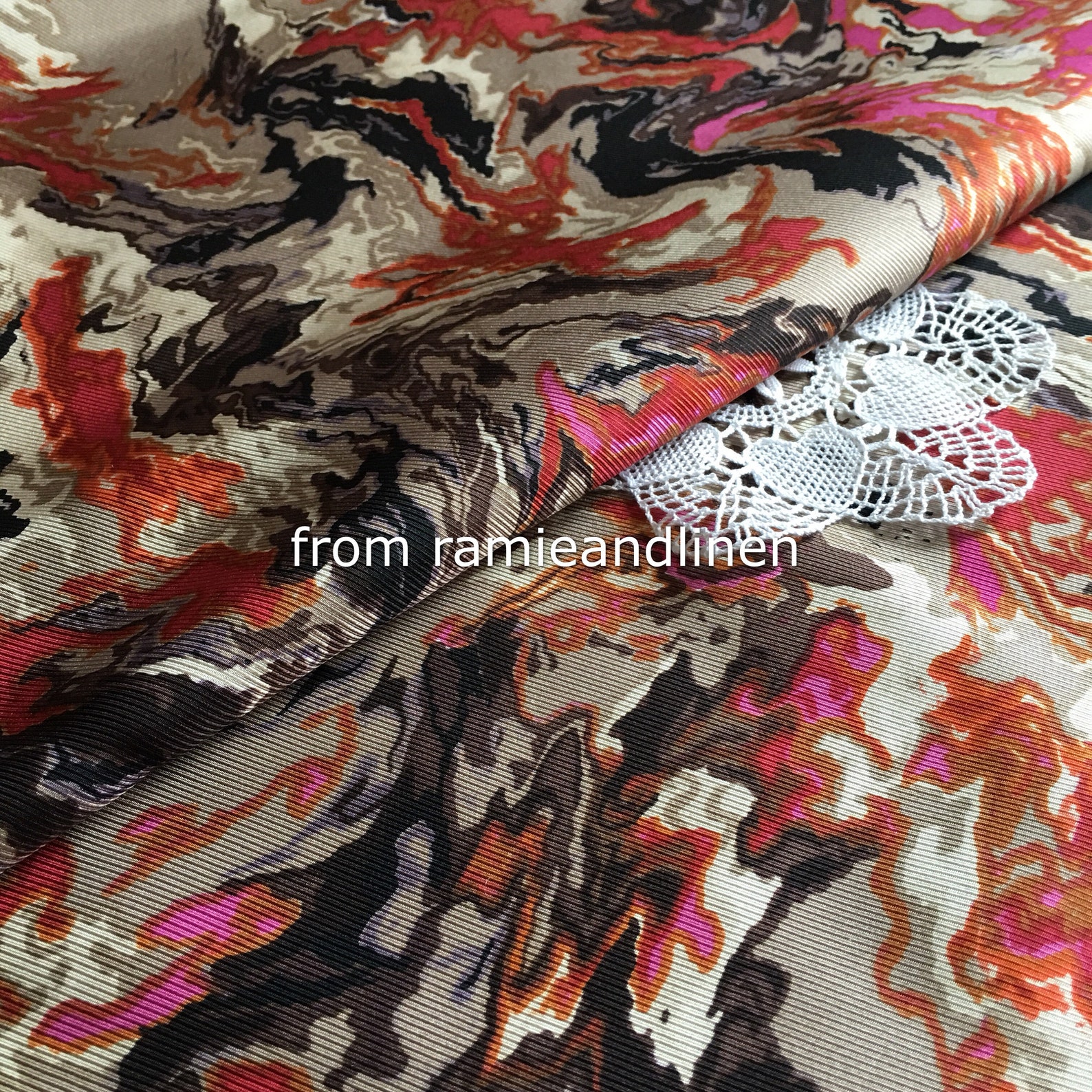 Silk fabric ripple pattern print silk twill fabric half yard Etsy