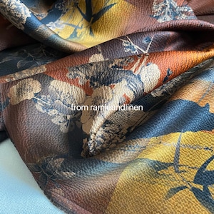 silk fabric, digital print, traditional Chinese painting print, gambiered Canton silk, MUD SILK, half yard by 44&quot; wide