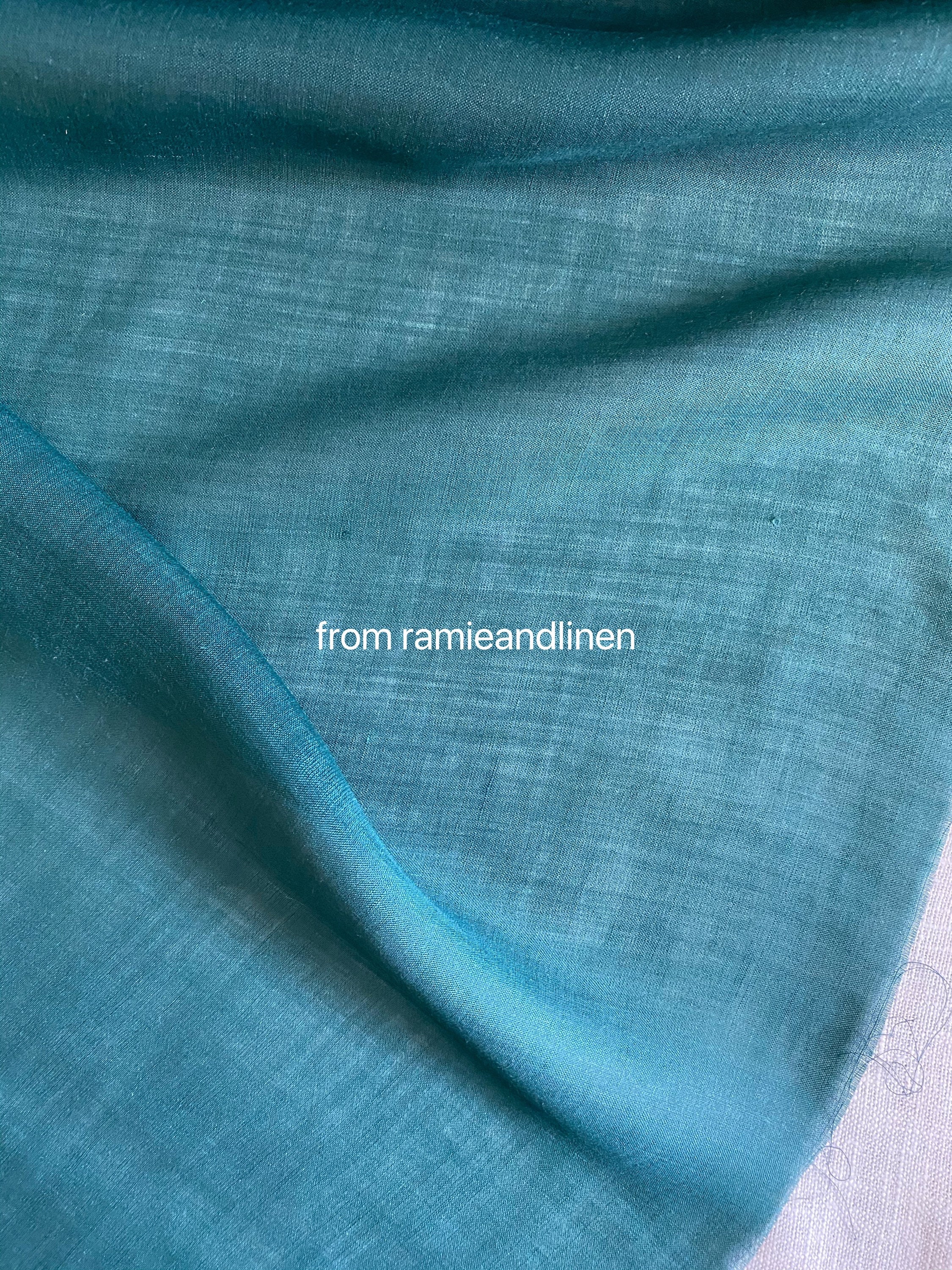 Ramie Fabric, Solid Color Light Weight, Dark Green High Count Ramie ...