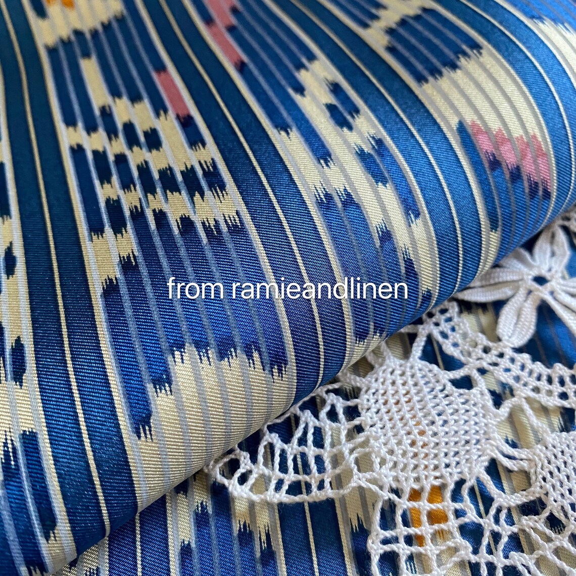 Silk Fabric Silk Twill Fabric Stripes Pattern Print Mulberry Etsy