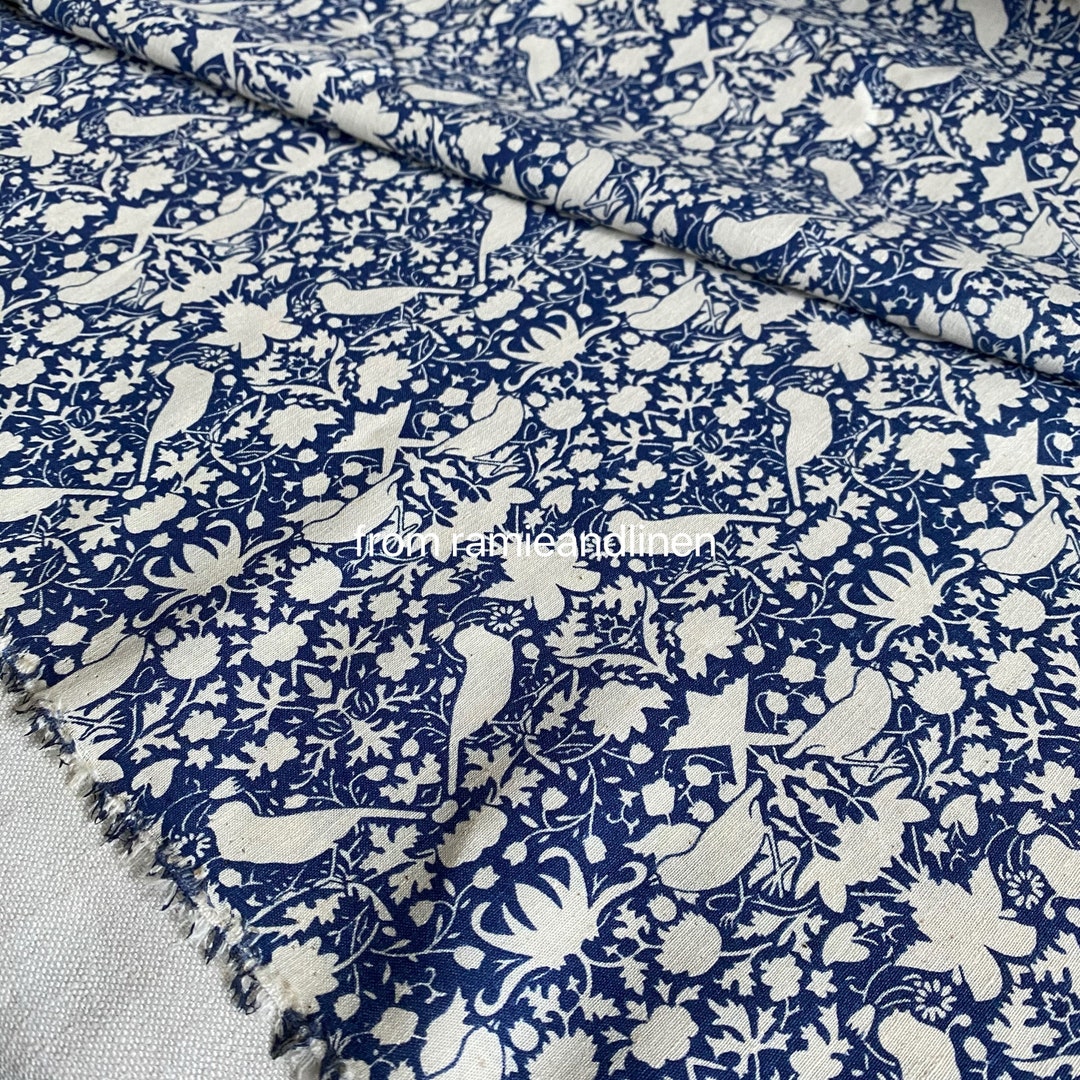 Cotton Fabric, Birds and Trees Print, Half Yard by 56 Wide Etsy