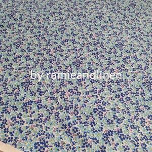 kokka Japanese mini floral print cotton fabric, blue, made in Japan, half yard by 43 wide image 6