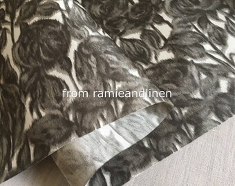 silk fabric, ink painting roses pattern silk taffeta fabric, made in Italy, half yard by 59" wide