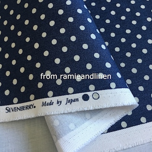 Japanese fabric, polka dots print cotton twill canvas fabric, half yard by 44&quot; wide