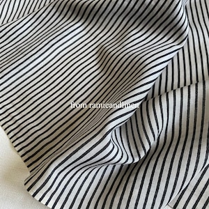 Silk fabric, black and grey stripes print, silk cotton blend fabric,  half yard by 55&quot; wide