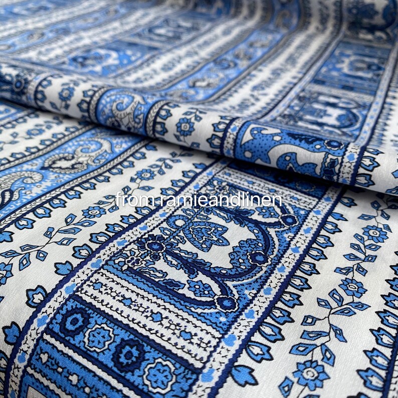 Imported French Fabric Classical Pattern Print Fine Cotton Etsy