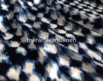 silk fabric, ikat print silk cotton blend Silk cotton satin fabric, various length by 56&quot; wide, remnants