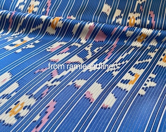 Silk fabric, silk twill fabric, stripes pattern print mulberry silk fabric, dress fabric, half yard by 44" wide