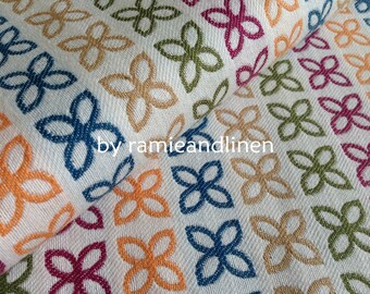 cotton fabric, yarn dyed floral pattern jacquard cotton fabric, Fat Quarter, 18" by 29"