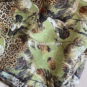 silk fabric, digital print, animal print, silk chiffon fabric, half yard by 53" wide