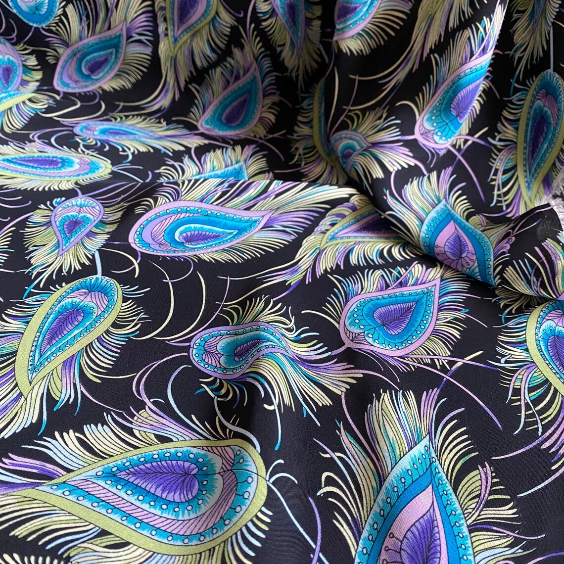 Silk fabric double mulberry silk fabric peacock Etsy