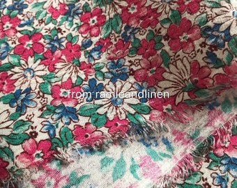 Japanese cotton fabric, daisy floral print crinkle cotton fabric, half yard by 44" wide