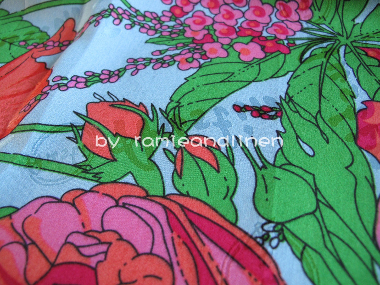 Silk Fabric Floral Print Silk Cotton Blend Fabric Etsy