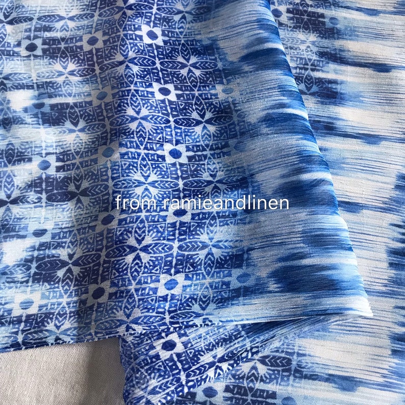 Silk Fabric Tiedye Pattern Print Crinkle Silk Etsy