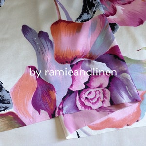 silk fabric, 20m/m huge flowers print STRETCH Silk Charmeuse Fabric, 34” by 41&quot; wide