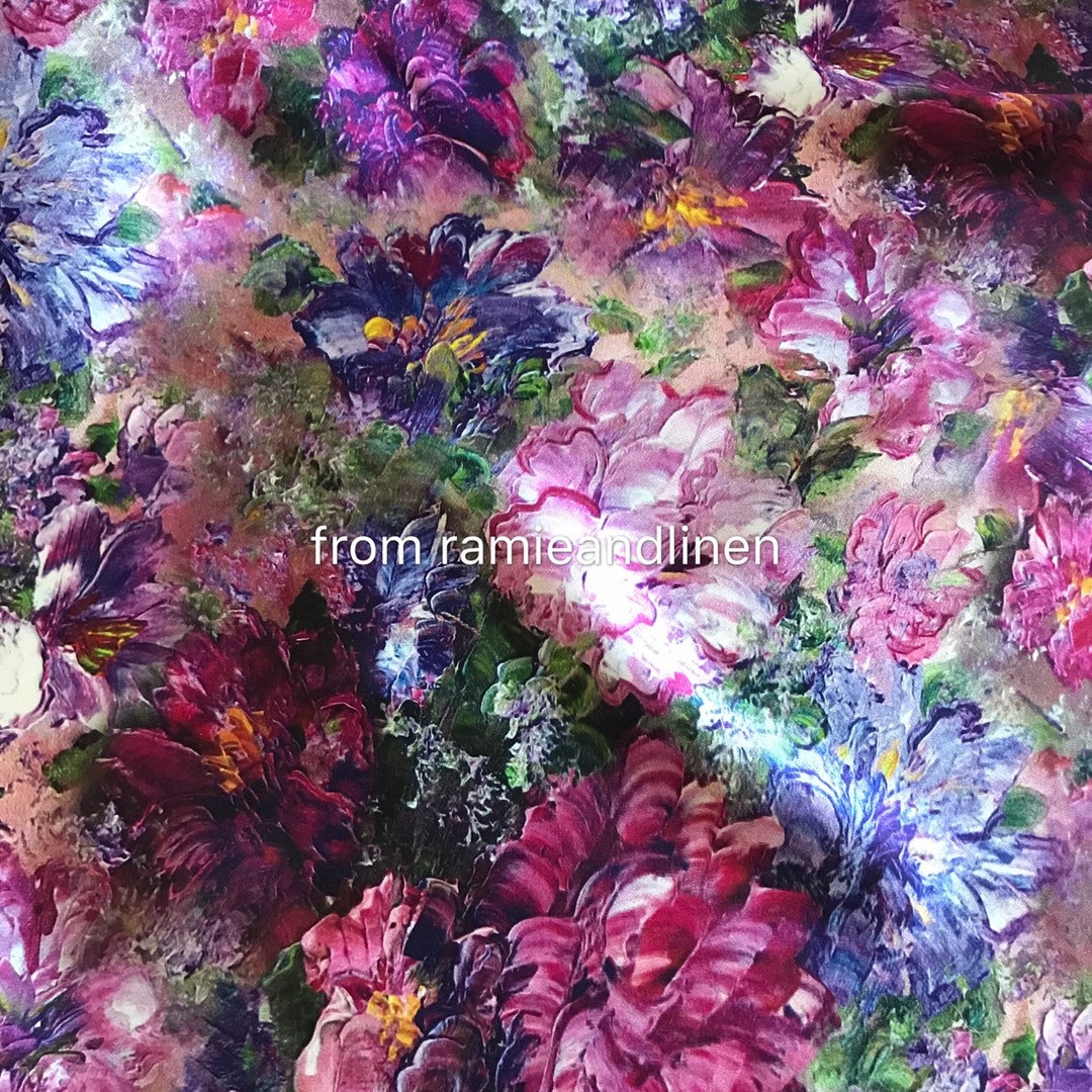 Silk Fabric, 16m/m Digital Printing Silk Fabric, Oil Painting Floral