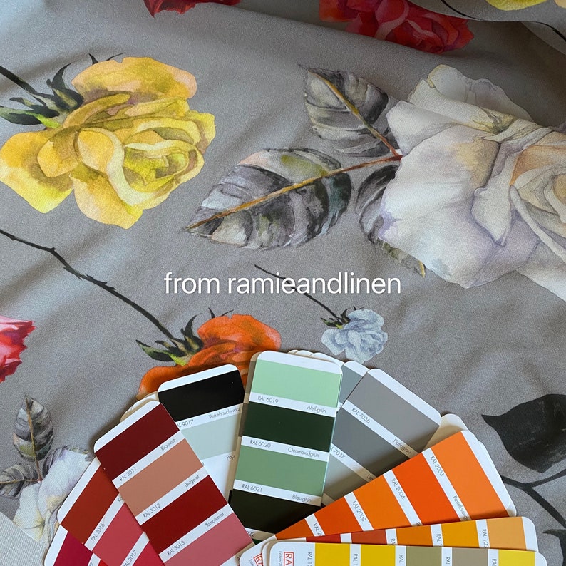 oversize roses of various colors print digital print half yard by 54 wide silk georgette fabric silk fabric